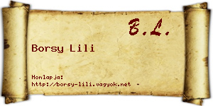 Borsy Lili névjegykártya